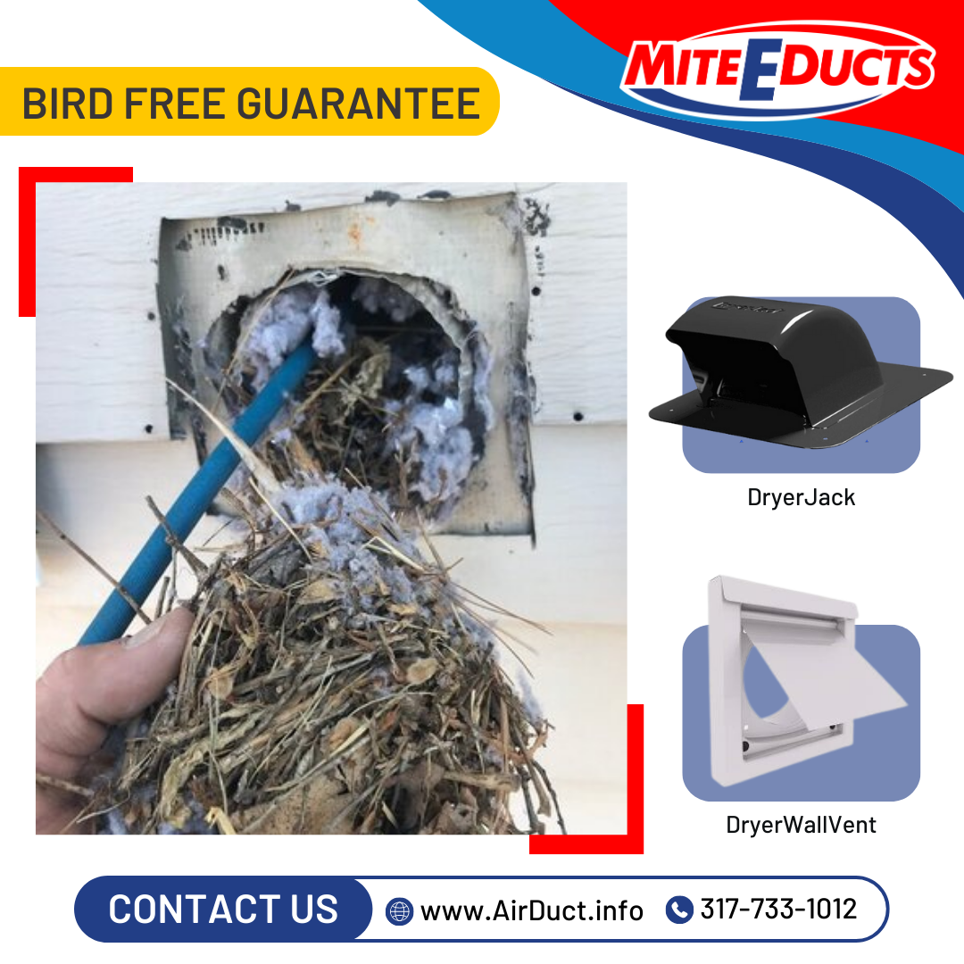 Bird Free Guarantee from MiteEDucts Dryer Vent Cleaning